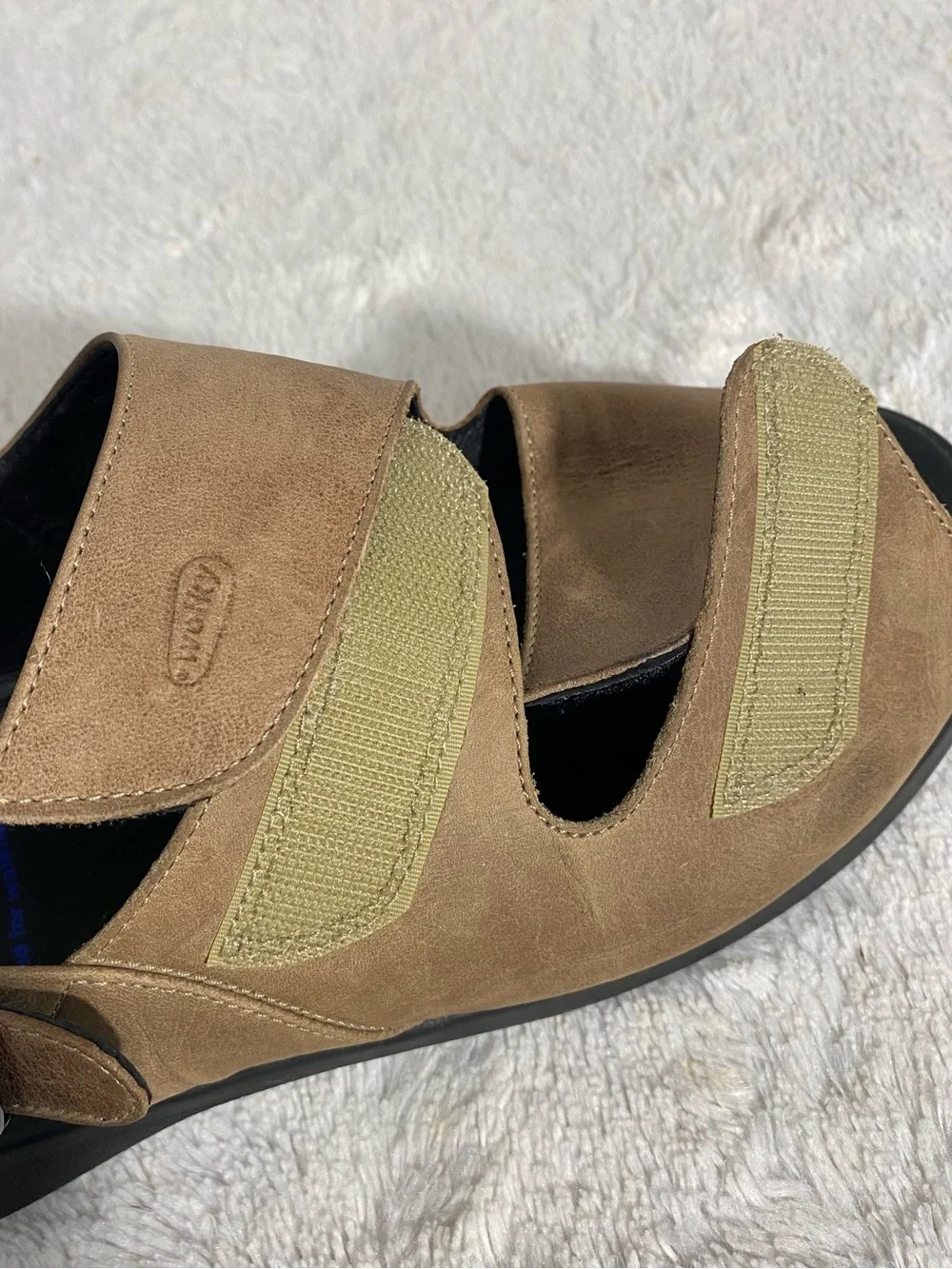 Wolky Nimes Tan Leather Slingback Adjustable Sandals Euro Size 39 (US 8)